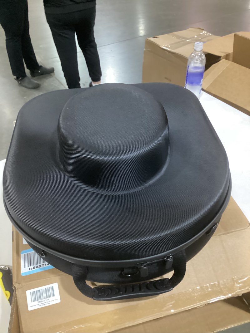 Condition photo showing Good Condition for Hat Box for Cowboy Travel Extra Large, Waterproof Hard Hat Travel Case Storage Can for Fedora Panama Tweed Cap Hat Holder Organizer Carrier with Adjustable Carry Strap, Mens Western Gift, Large Black