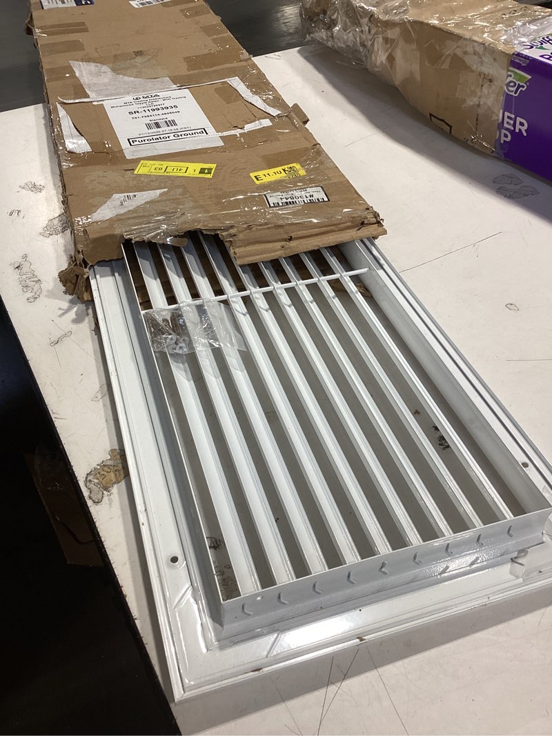 Condition photo showing As Is for 30" X 8" Aluminum Return Grille - Easy Air Flow - Linear Bar Grilles [Outer Dimensions: 31.5"w X 9.5"h] 30 X 8