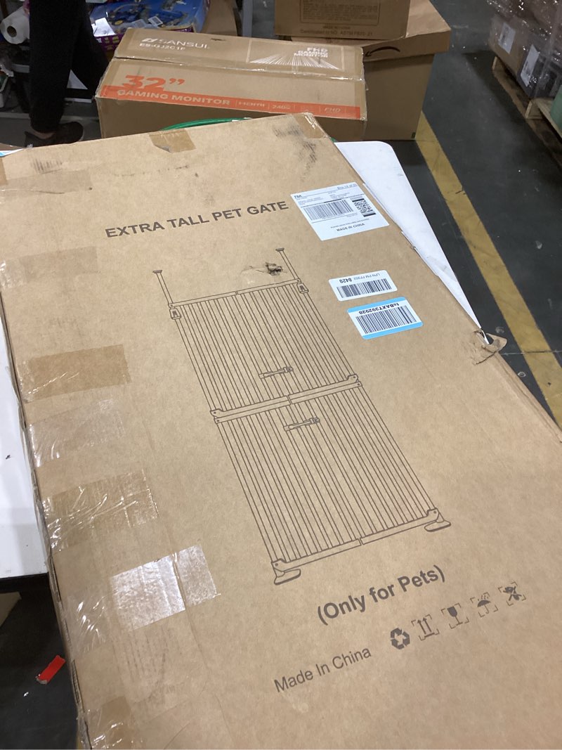 Condition photo showing New/Like New for 71" High Extra Tall Cat Gate, 34-36 Inch Tall Pet Gates, Auto Close Kitten Safety Gates, Double Pet Door for Doorway, Indoor Pet Barrier, No Drilling, Cats Proof Gate, Kitchen 34"-36"