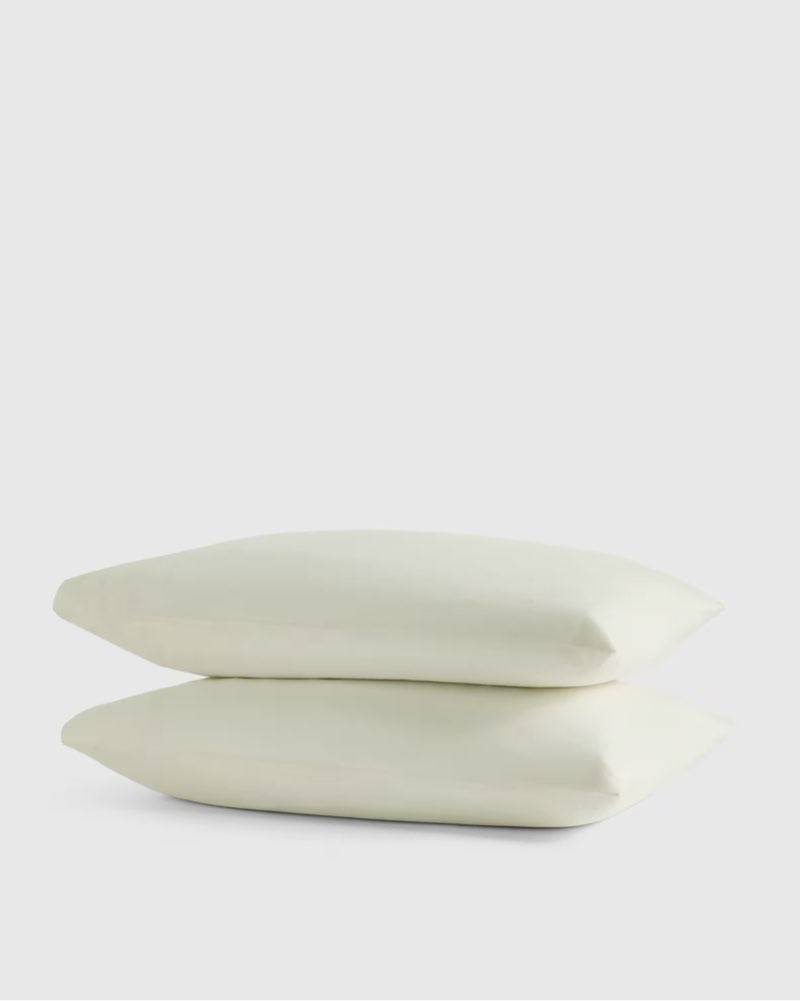 organic crisp percale pillowcase set solid: ivory size: standard