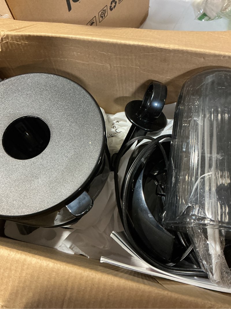 Condition photo showing As Is for 300w cold press juicer with 5.8" extra-large feed chute, slow masticating juicer machines for fruits and vegetables, high juice yield, easy to clean, family use, bpa free (black & grey)