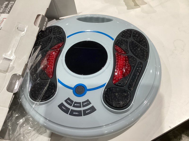 Condition photo showing As Is for EMS Foot Massager for Neuropathy, Medic Foot Circulation Stimulator with 25 Modes 99 Intensities, Nerve Stimulator for Neuropathy, Plantar Fasciitis Blue