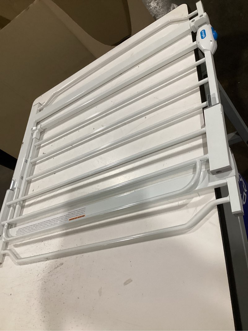 Condition photo showing As Is for regalo extra wide safety gate 38.5-in x 30-in pressure/hardware mounted white metal safety