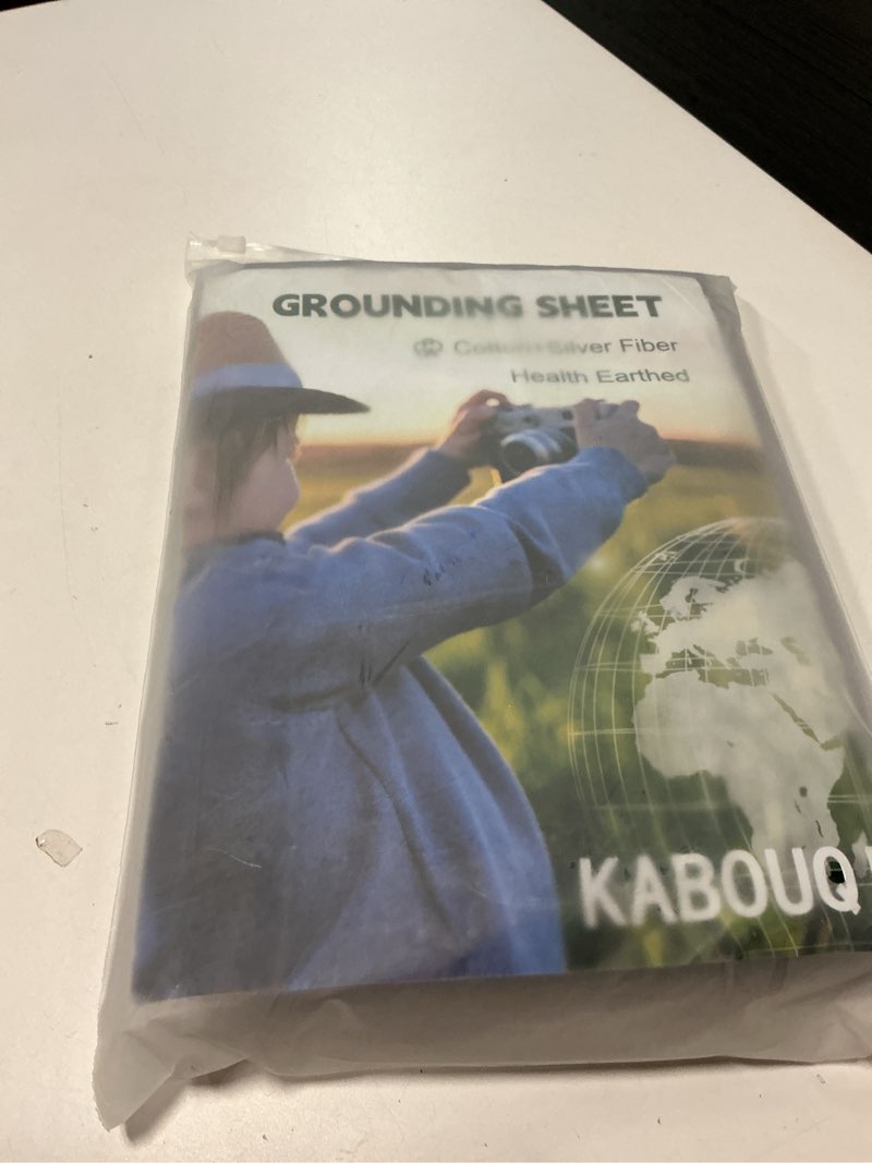 Condition photo showing New/Like New for Grounding Sheet, Calking Size Grounding Flat Sheet with 5% Silver Fiber Grounded Bed Sheet Earth Product for Improved Sleep & Stress Relief (Calking - 72"*84" Gray) Gray California King