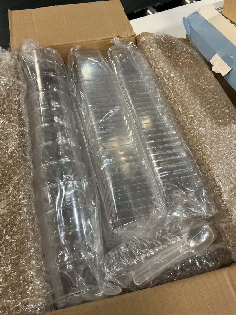 Condition photo showing New/Like New for urbanroots 300 pack clear plastic dessert cups(5 oz),disposable parfait cups for pudding, fruit and ice cream,mini shooter cups with spoons for party,appetizer cups