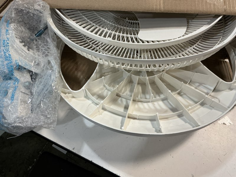 Condition photo showing As Is for lasko 2520 oscillating stand fan,white 16 inch
