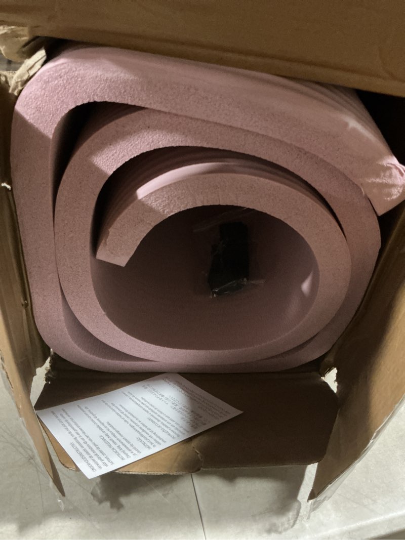 Condition photo showing As Is for amazon basics extra thick exercise yoga mat with carrying strap rose 1-inch