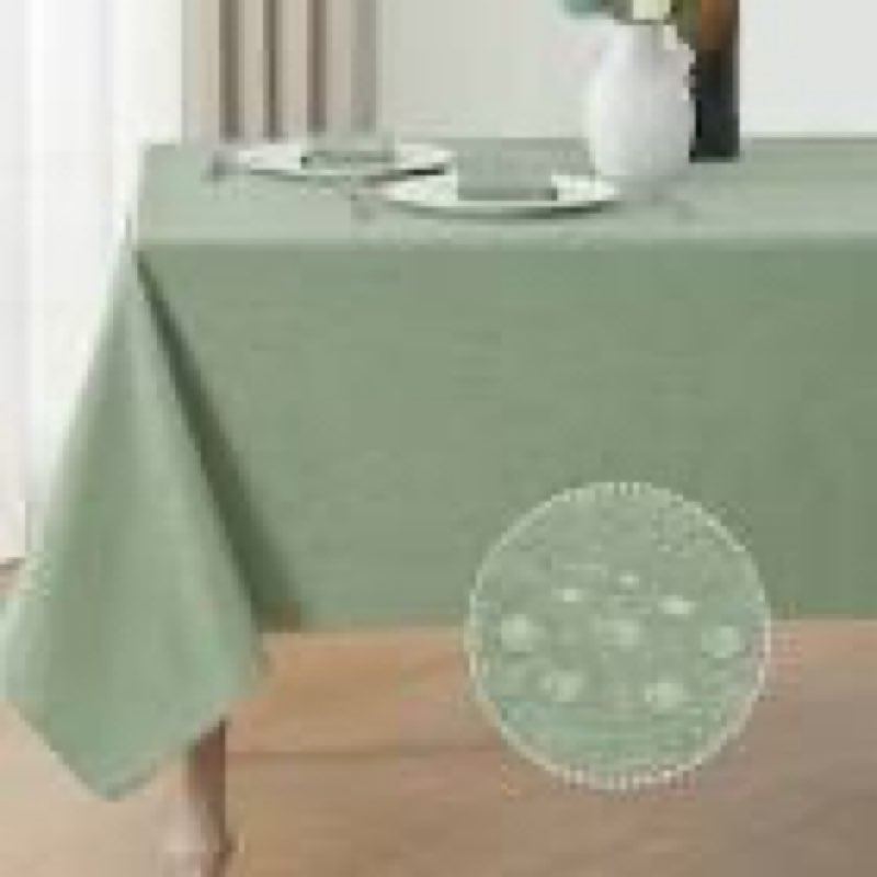 veblandy rectangle tablecloth linen textured waterproof & stain resistant table cloth wrinkle free d