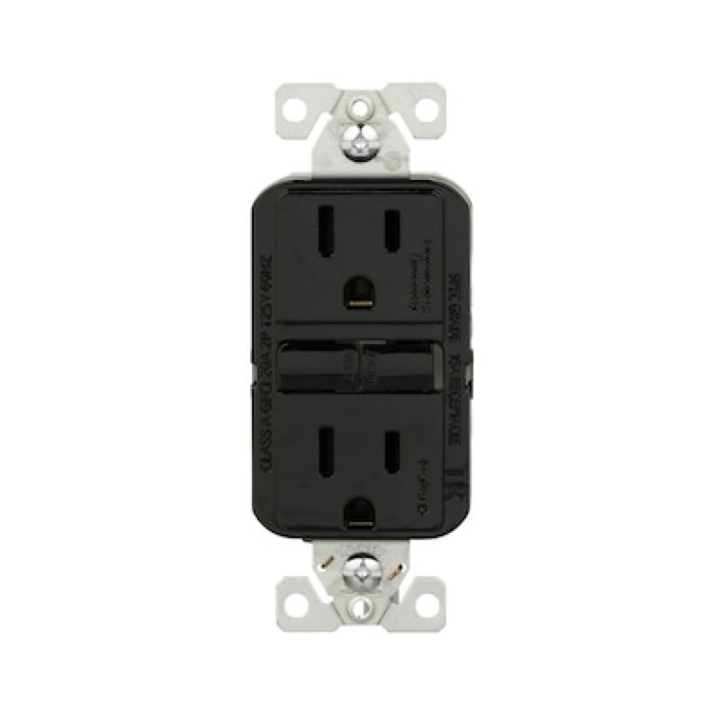 eaton 15 -amp 125-volt tamper resistant gfci residential decorator outlet receptacles , black