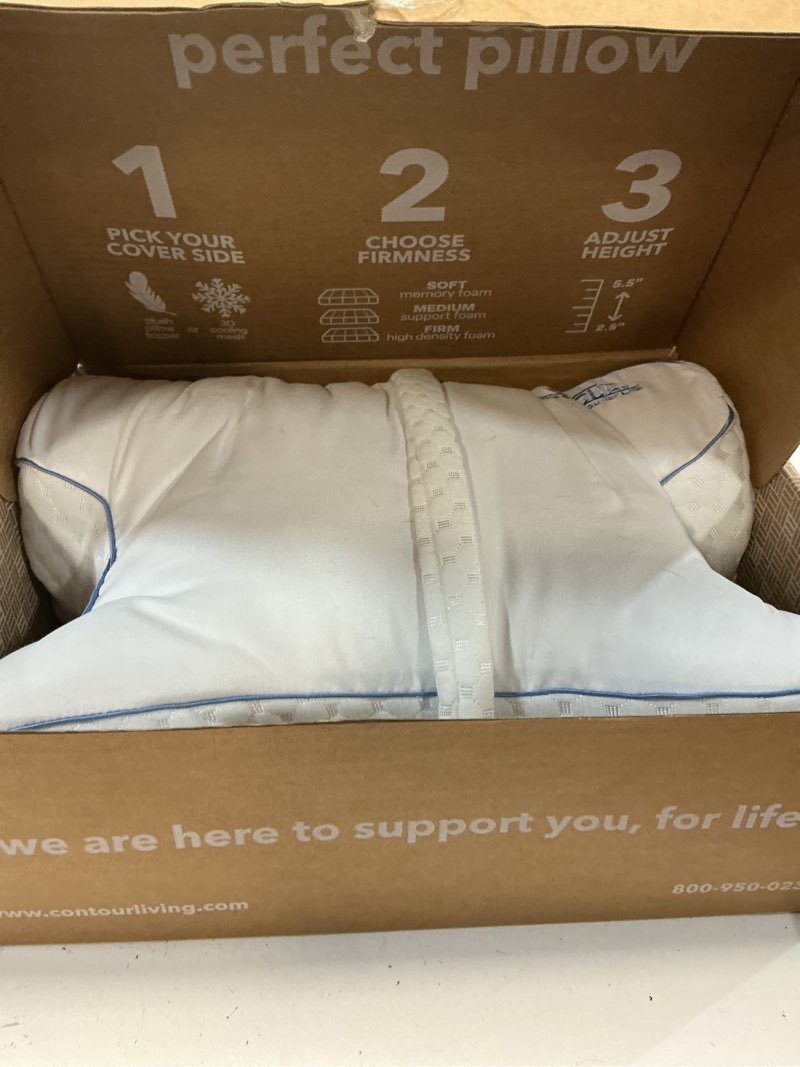 Condition photo showing As Is for contour cpapmax pillow 2.0 w/navy pillowcase