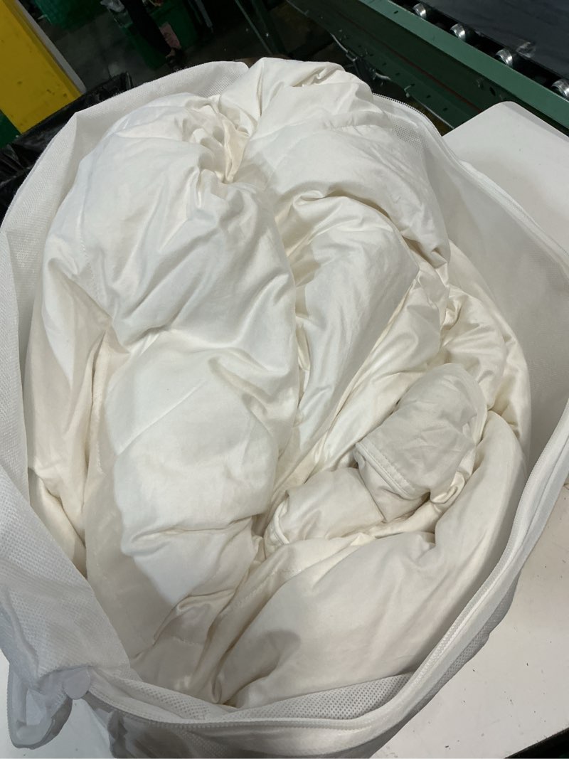 Condition photo showing As Is for quince luxe goose down duvet insert size full/queen color white