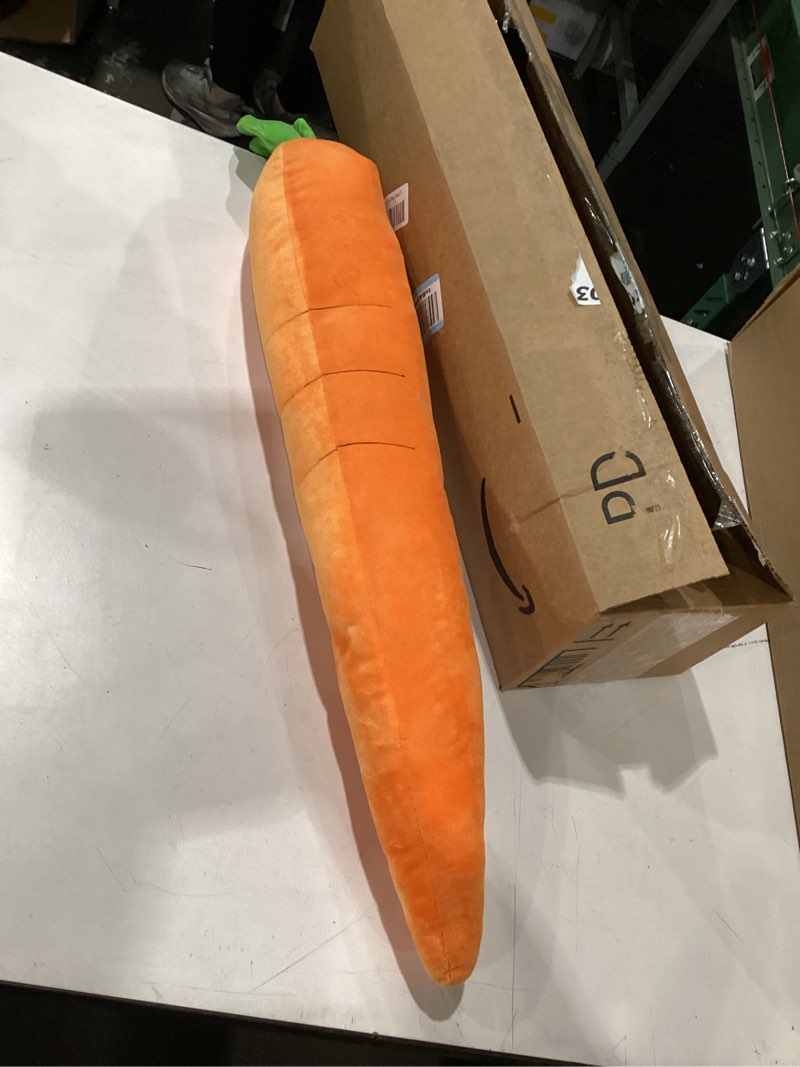 Condition photo showing Good Condition for similar to stock photo!!! 2026 giant carrot dog toy, puppy teething toy with squeaker & crinkle, indoor outdoor play (29.5inch)