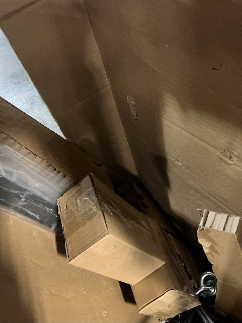 Condition photo showing Good Condition for Overhead Garage Storage Rack for 10–12 FT Ceiling, Heavy-duty 4x4 FT Ceiling Storage Racks with Safety Lock, Ideal for Garage Storage Mounted Lift System and Storage Organizer, 250lbs Capacity 10-12 ft Ceiling