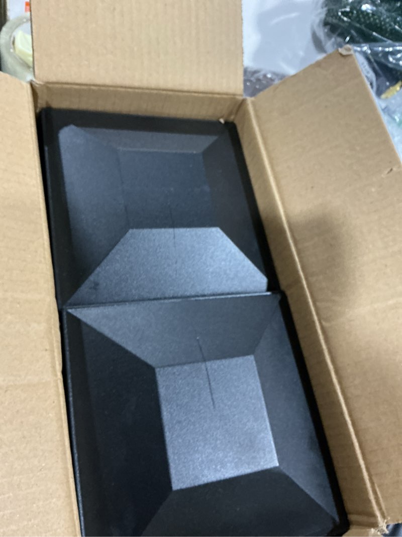 Condition photo showing As Is for 6x6 post caps for 5.5inx5.5in wood fence post, water-proof uv-proof weather resistance durable pp plastic decking post top cap cover with mounting screws, 12 pcs, black 6x6in 12pcs