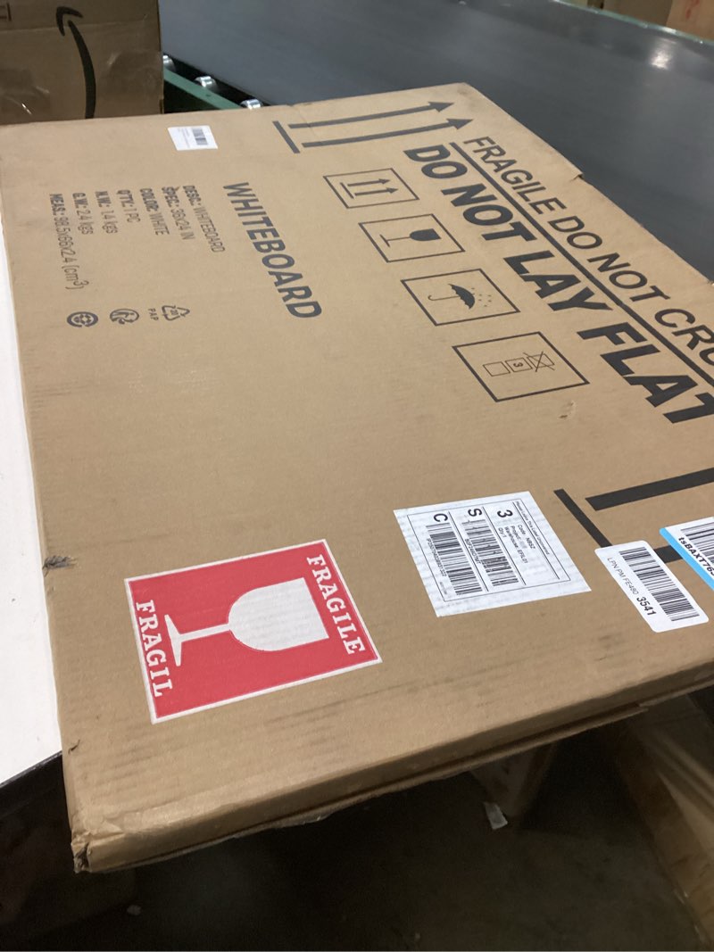 Condition photo showing New/Like New for Magnetic White Board for Wall, 36" x 24" Dry Erase Board Kit with 2 Magnetic Dry Erase Markers, 4 Magnets, Eraser, Pen Tray & Mounting Kit – White Board Dry Erase for Home, Office, School Silver 36" x 24"