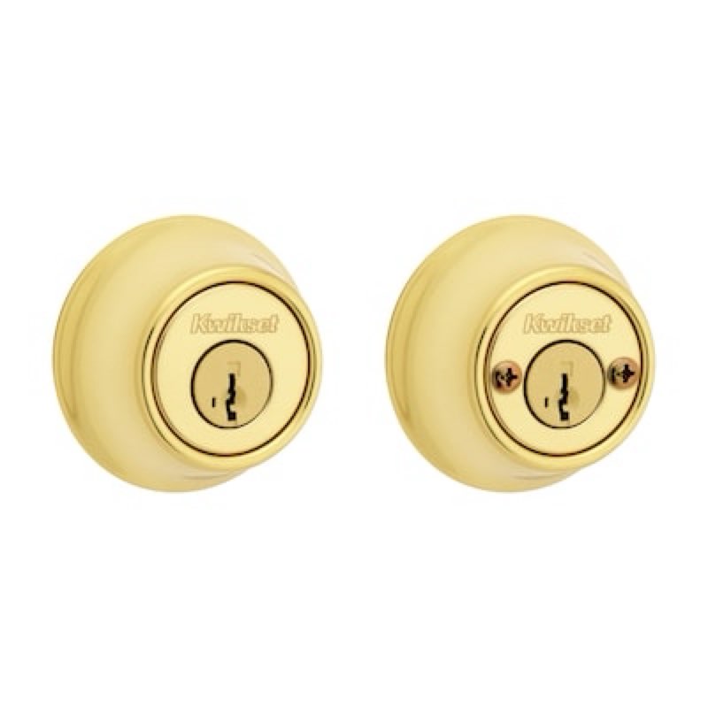 Condition photo showing As Is for kwikset 665 polished brass double cylinder deadbolt ft. smartkey security