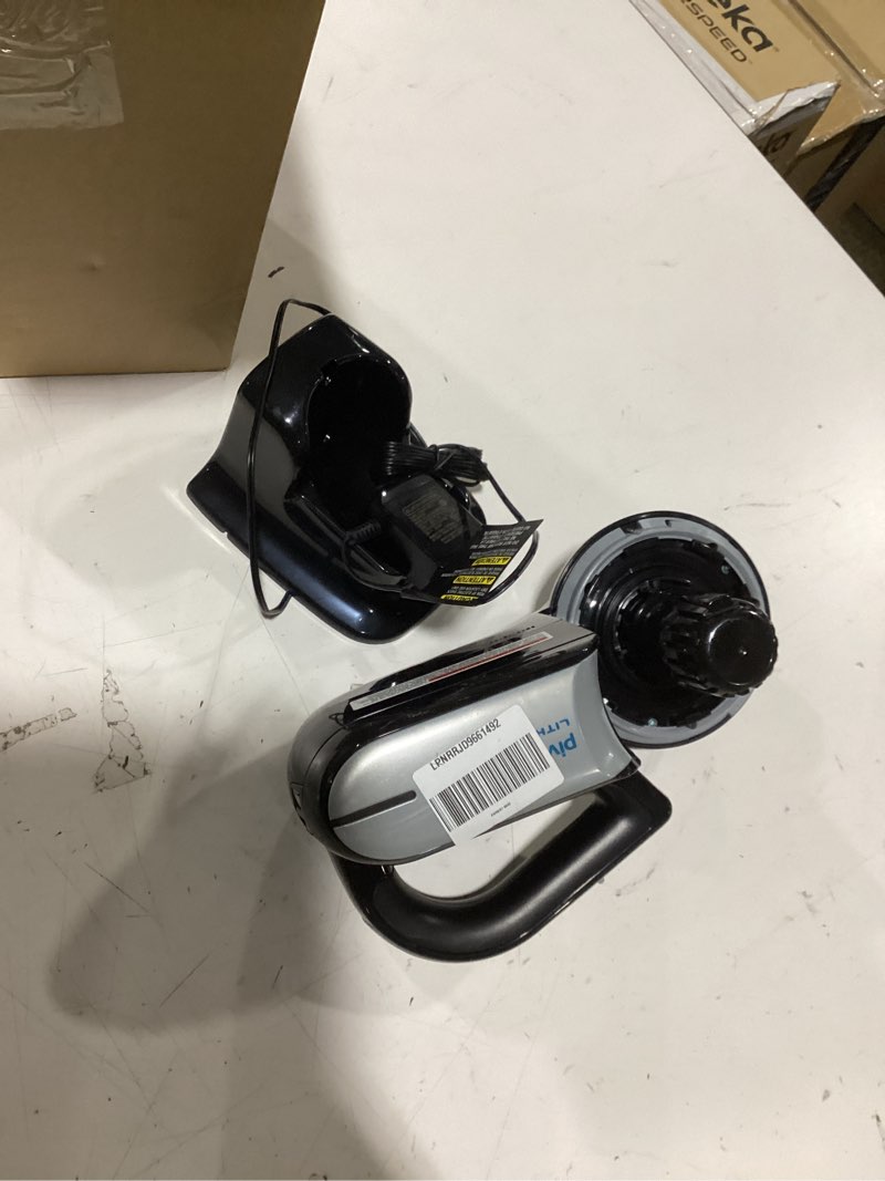 Condition photo showing As Is for black+decker dust buster pivot vac handheld vacuum cordless, car vacuum portable rechargeable, extendible crevice tool and 200 degree pivoting nozzle, strong suction, lightweight (bdh2000pl)