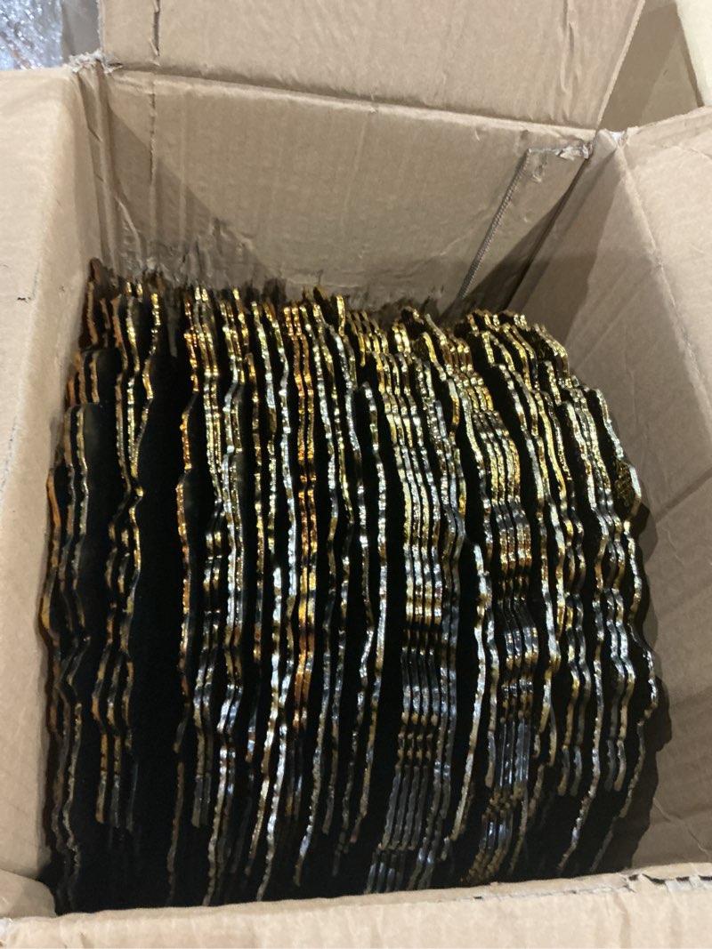 Condition photo showing Good Condition for gold loaded plates, 40 13-inch plastic dinner plates, round plastic plates with coral reef pattern for parties and weddings (40pieces gold)