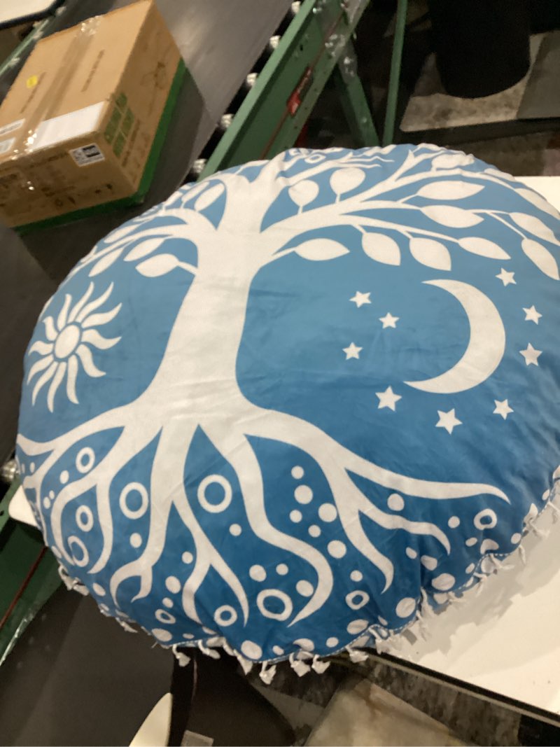 Condition photo showing As Is for the art box large boxed shaped premium hypoallergenic square stuffer best for meditation floor pillow cover, mandala ottoman cushion cover, dog beds, lounger, pet beds