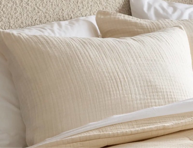quince organic cotton gauze sham set cover color: undyed size king ((1 pc))