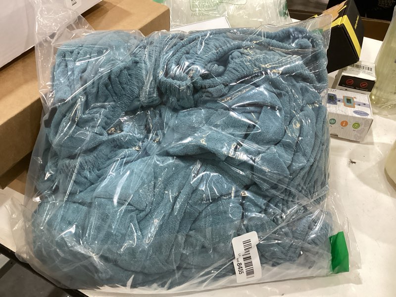 Condition photo showing Good Condition for vctops water repellent 4 pieces recliner chair cover with side pocket leaf jacquard stretch soft recliner slipcover furniture protector with elastic bottom(blue,1 seat) recliner blue