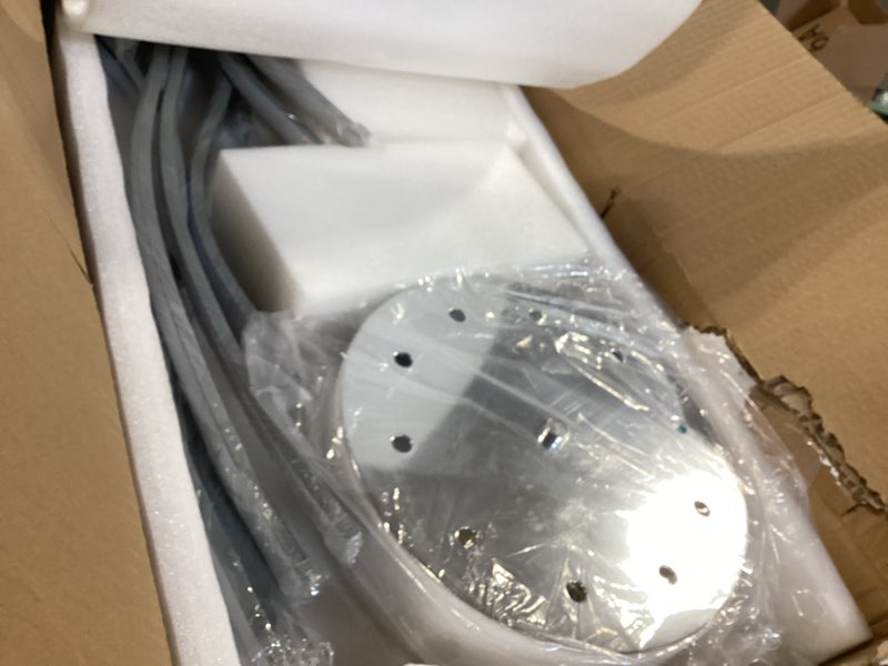 Condition photo showing As Is for modern led ceiling mount light, 55.1inch modern, dimmable living room light fixtures, 138w, 10-waves changeable, chandelier for dining room silver