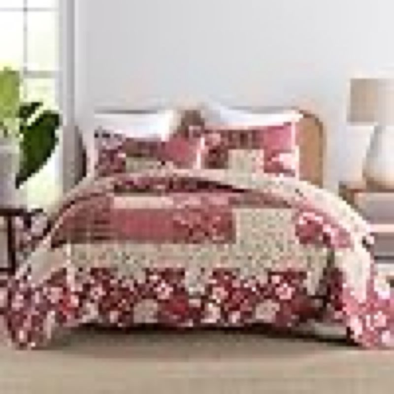 cotton bedspread quilt bedding sets reversible coverlet sets comforters vintage floral patchwork purple red bedspread