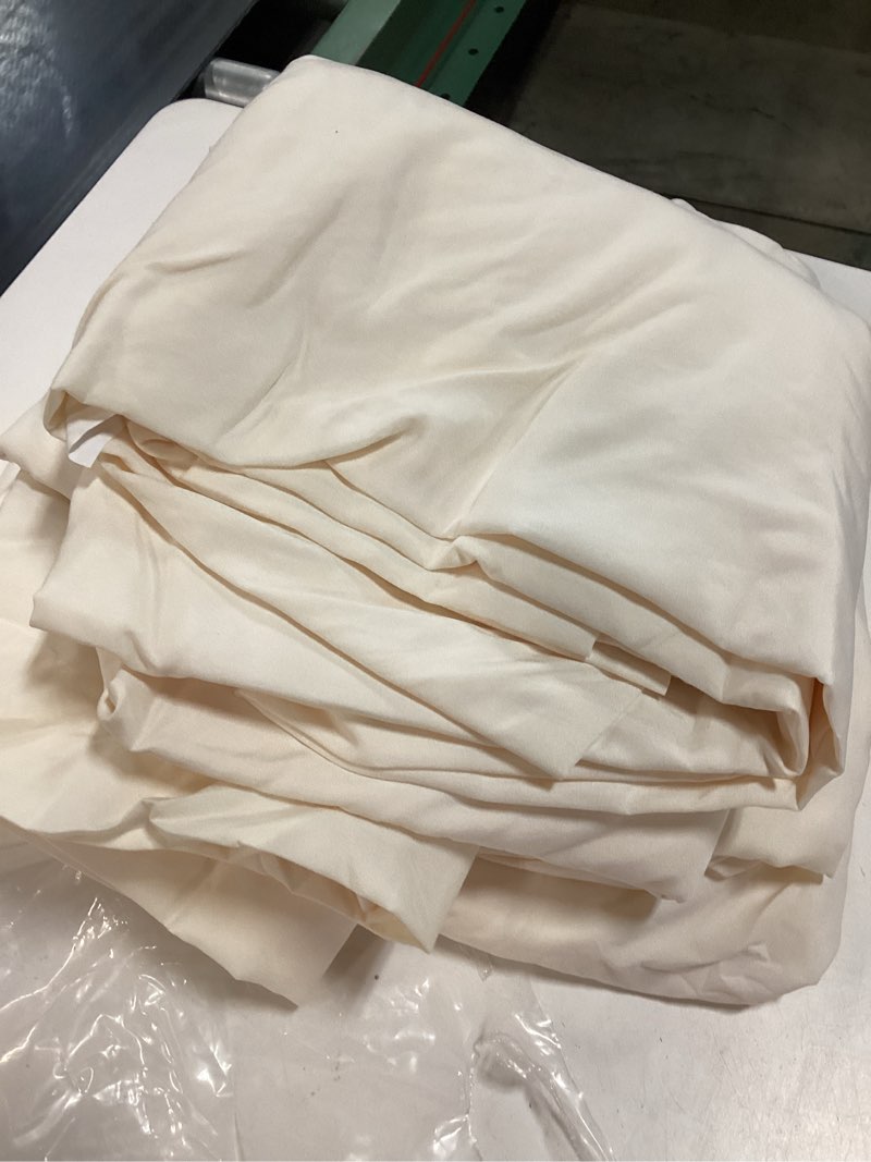 Condition photo showing New/Like New for king size 4 piece sheet set - comfy breathable & cooling sheets - hotel luxury bed sheets for women & men - deep pockets, easy-fit, extra soft & wrinkle free sheets - off white oeko-tex bed sheet set 10 - off white king