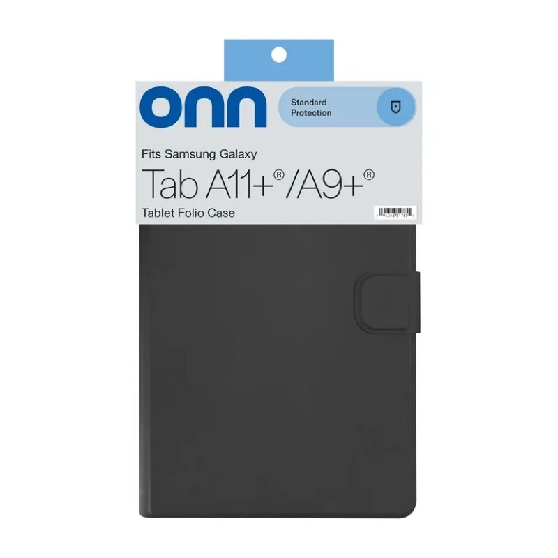 open box onn tablet folio case for samsung galaxy tab a11+ 11" / galaxy tab a9+ 11" - black