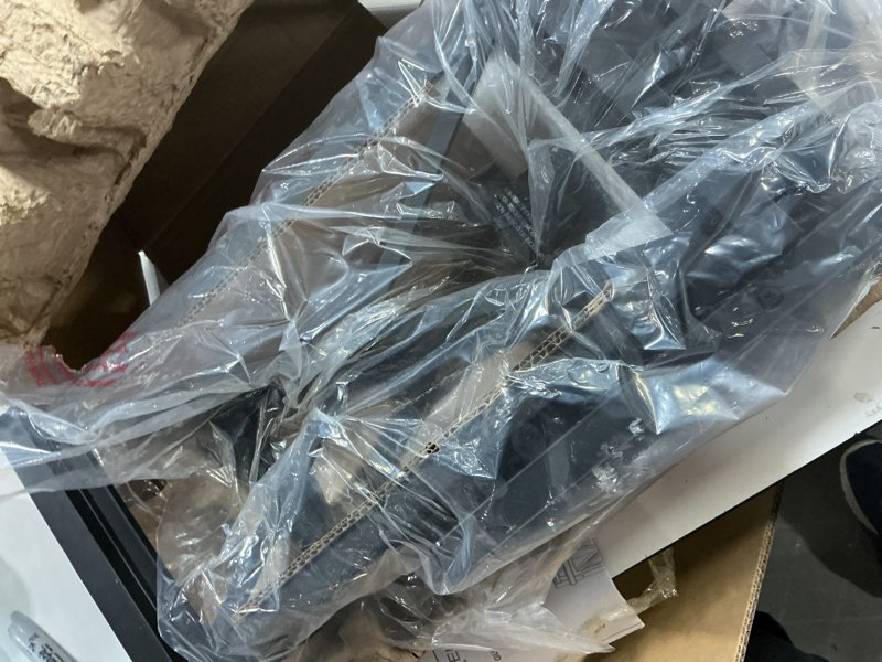 Condition photo showing As Is for Quoizel Saint Elias 1-Light 17.88-in H Matte Black Outdoor Wall Light (caughtion broken glass in box)