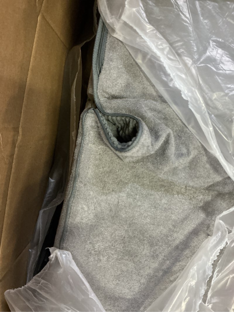 Condition photo showing As Is for Heeyoo Dog Stairs for Small Dogs,5-Step Dog Steps for High Bed and Couch, High-Density Foam Pet Steps with Supporting Board, Non-Slip Removable Washable Cover, Grey 5 Steps Fleece-Grey