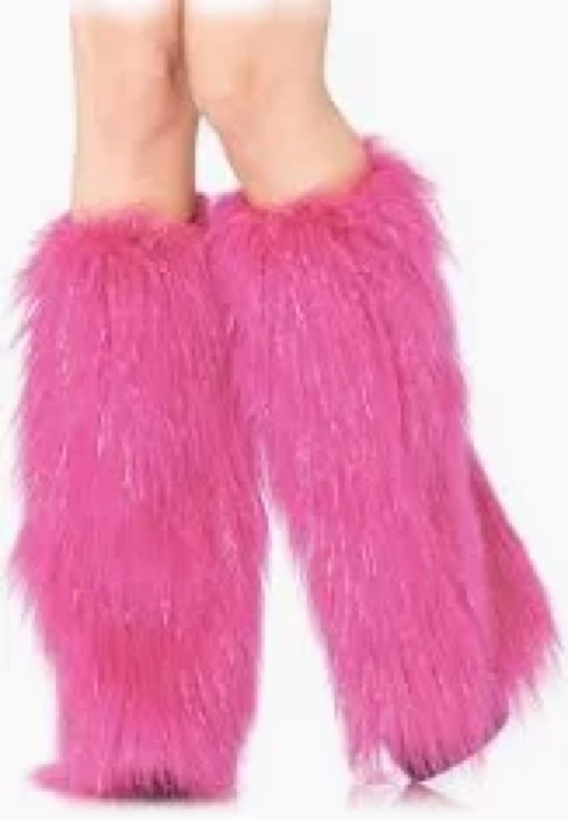 Leg Avenue Women's faux faux furry Festival Leg Warmers, Pink/Silver, One Size