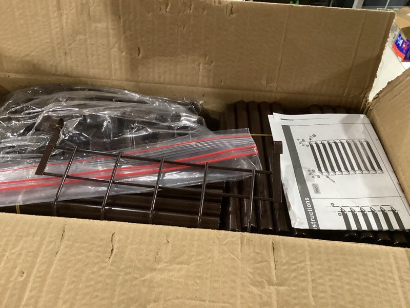 Condition photo showing As Is for VTRIN 10 Tiers Shoe Rack Tall Large Capacity 50 Pairs Wide Shoe Organizer Sturdy Shoe Shelf for Entryway with Two Hooks Metal Shoe Storage for Closet, Bedroom, Brown Brown 34" Wide - 10 Tier