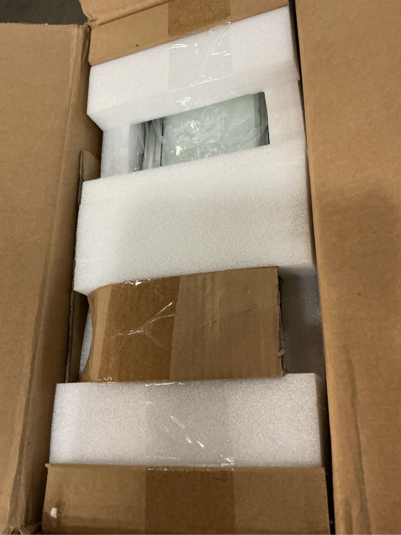 Condition photo showing New/Like New for fundin aluminum bathroom medicine cabinet with framless double sided mirror door15 inch x 24 inch recess or surface mount, silver 15w x 24h x 5.2d