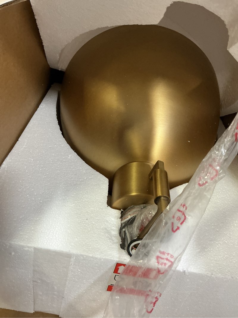 Condition photo showing Good Condition for nathan james leigh pendant lighting, hanging ceiling light with oversized metal shade and adjustable cord, for kitchen island or entryway, antiqued brass antiqued brass metal set of 1