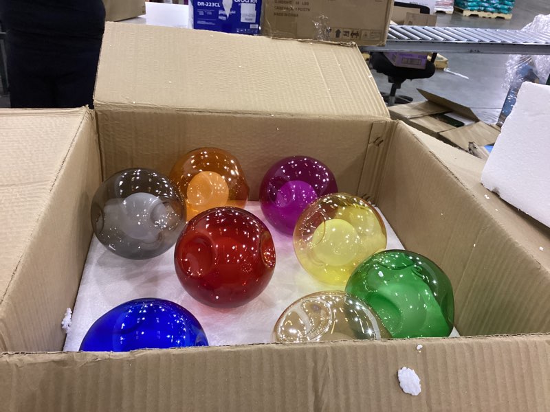 XINDAR Pendant Light, Chrome Globe Pendant Chandelier Modernist Colorful Dimpled Blown Glass Hanging