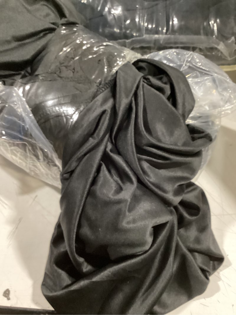 Condition photo showing Good Condition for esgotbme 10x7ft wrinkle free black backdrop curtain for parties soft fabric drapes wedding black curtain backdrop for birthday party decorations background for photography 5x7ft, 2 panels w5' x h7'(2 panels) black