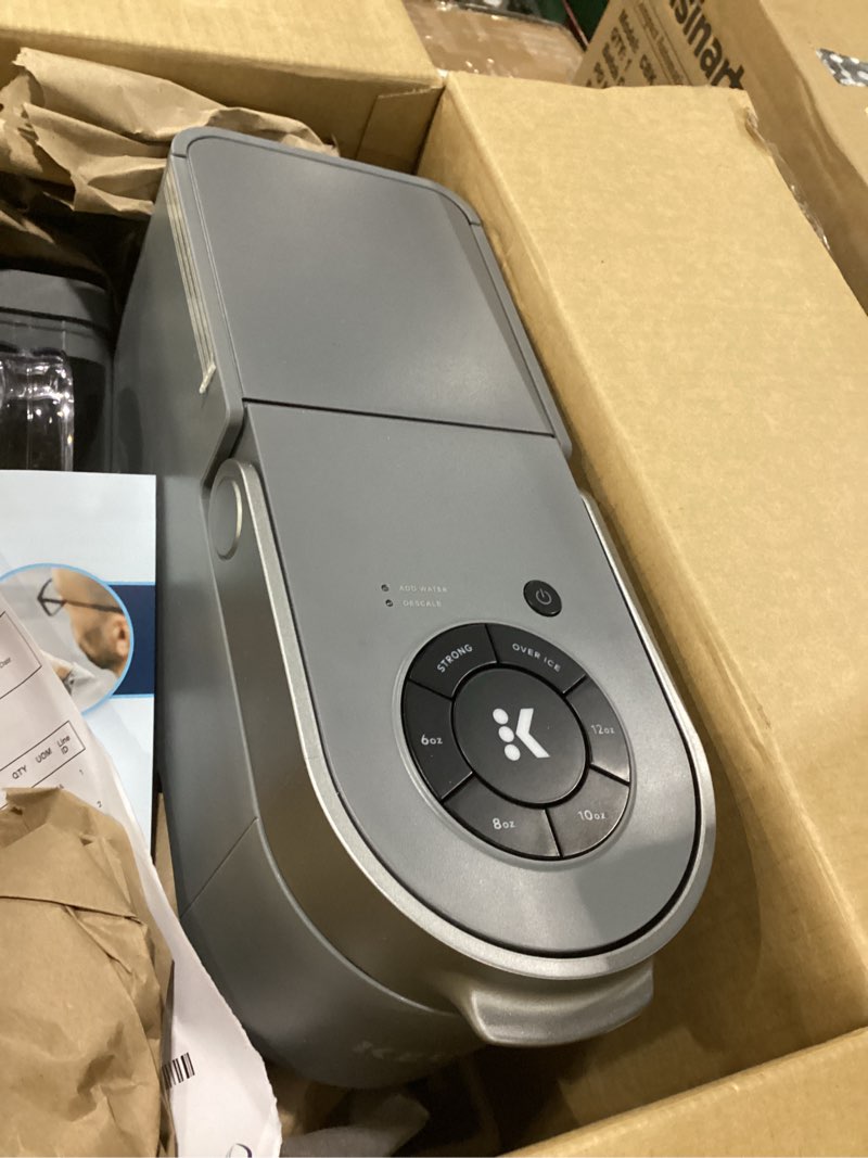 Condition photo showing Good Condition for Not tested!!! Keurig K-Elite Single Serve K-Cup Pod Coffee Maker, with Strength and Temperature Control, Iced Coffee Capability, 8 to 12oz Brew Size, Programmable, Brushed Silver