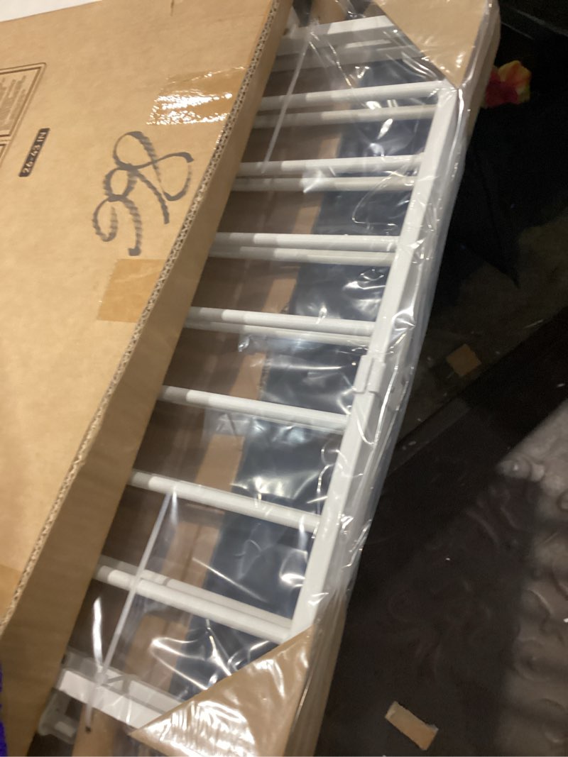 Condition photo showing New/Like New for babelio baby gate for stairs & doorways, 26-43" w 34" h extra tall| no bottom bar| easy installation| one-handed operation| auto-close| hardware mount (drill needed) safety dog/pet gate indoor (white) white - b17 34" h, 26-43" w-standard