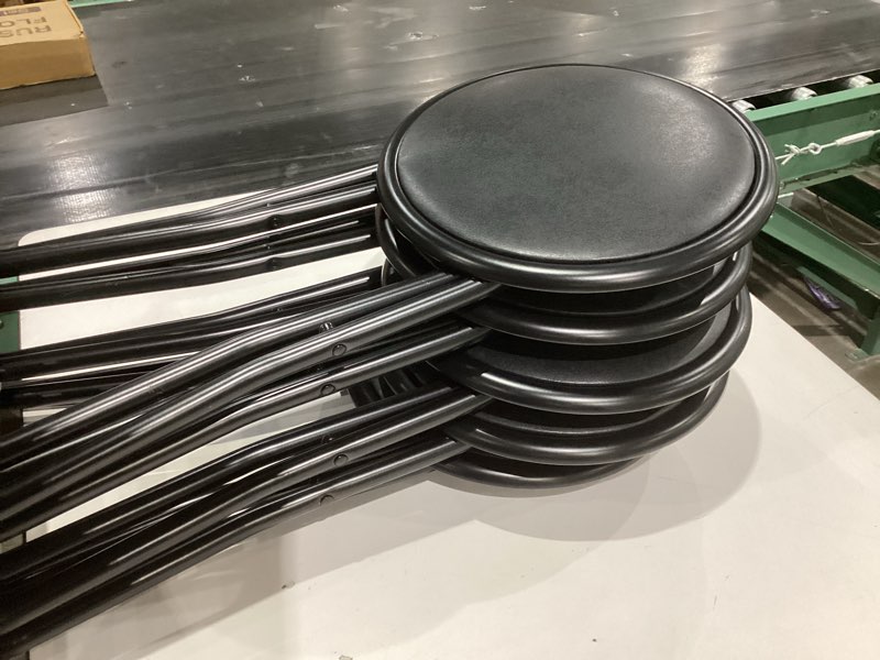 Condition photo showing Good Condition for Folding Stool - Backless 18-Inch Stool with 225lb Capacity for Kitchen or Rec Room - Portable Indoor Counter Bar Stools by Lavish Home (Black) Single Stool Black