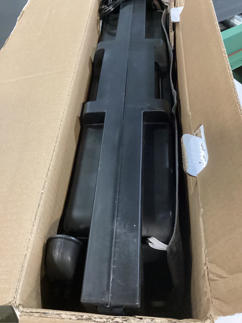 Condition photo showing As Is for 9 in. electric twin window fan with 3 fan speeds, 22 in. diameter, quiet setting, black