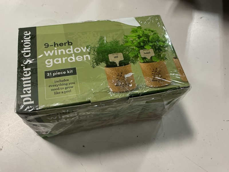 Condition photo showing New/Like New for planters' choice 9 herb indoor window garden kit - birthday gifts - house plants seeds - best unique gift ideas for women, mom, friend, her, housewarming, mother - live plant starter, gardening lovers