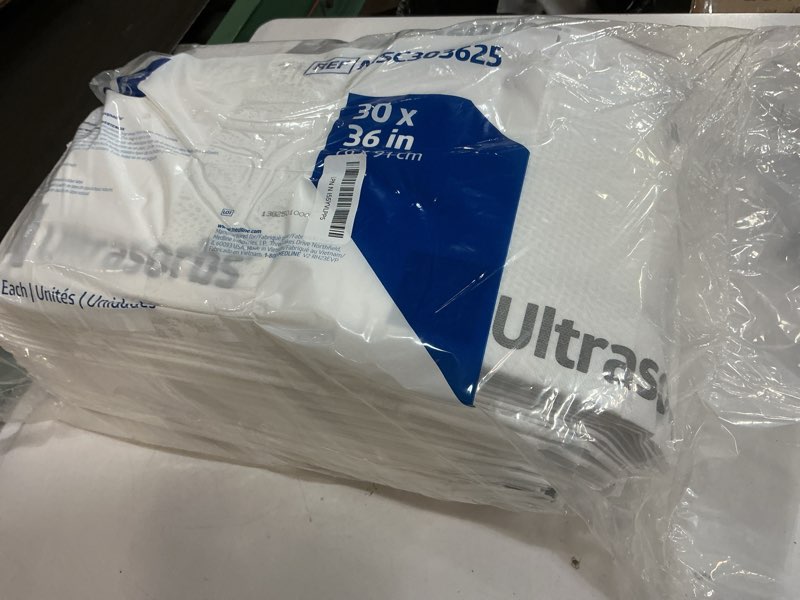 Condition photo showing New/Like New for medline ultrasorbs drypads, 30" x 36", 25 count, super absorbent disposable bed pads, large incontinence bed pads, chucks protective underpads, 10 times more absorbent, for adults, elderly