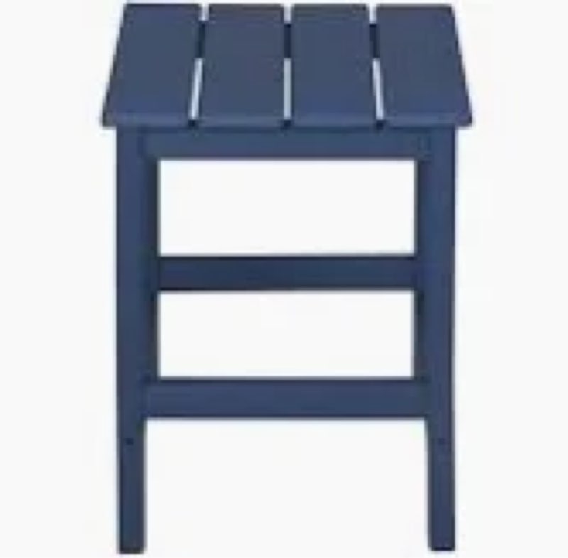 LZRS Adirondack Square Outdoor Side Table, Pool Composite Patio Table,HDPE End Tables for Backyard,Pool, Indoor Companion, Easy Maintenance & Weather Resistant(blue)