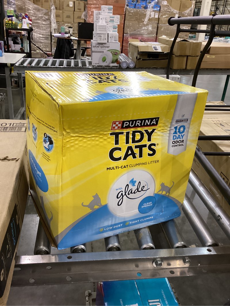 Condition photo showing New/Like New for Purina Tidy Cats Clumping Multi Cat Litter, Glade Clear Springs - 38 lb. Box 38 Pound (Pack of 1)