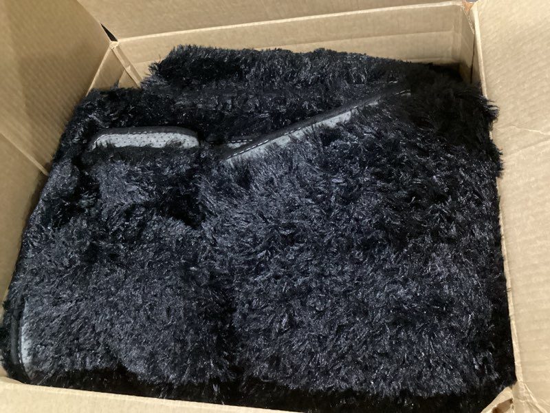 Condition photo showing Good Condition for FinRe?c 5x8 Feet Black Rugs for Living Room Bedroom, Fluffy Shaggy Area Rug, Non-Slip Soft Shag Rug for Nursery Kids Room Dorm Room Home Decor, Indoor Plush Floor Carpet Black 5' x 8' (Rectangular)