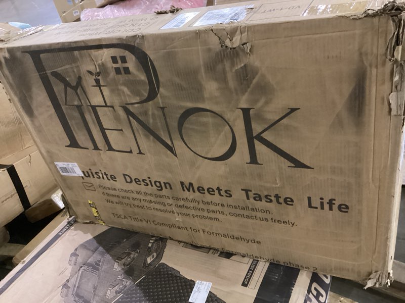 Condition photo showing As Is for Modern Makeup Table with LED Lighted Mirrior, Vanity Desk with 5 Drawers, Adjustable 3 Lighting Models Brightness, Dressing Table for Bedroom, White