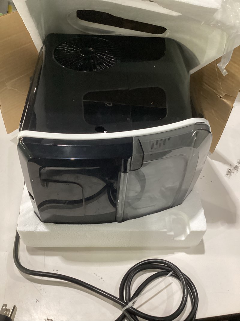 Condition photo showing As Is for nugget ice maker countertop, 35.5lbs/24hrs chewable sonic ice machine with self-cleaning, handle, water tank, quiet operation & portable pellet ice maker for home, office, kitchen, bar, black 35.5lbs/24hrs black, not tested