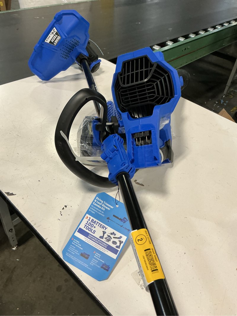 Condition photo showing As Is for kobalt gen4 40-volt 15-in straight shaft attachment capable battery string trimmer edger conversion capable 4.0 ah (battery included) (charger included)