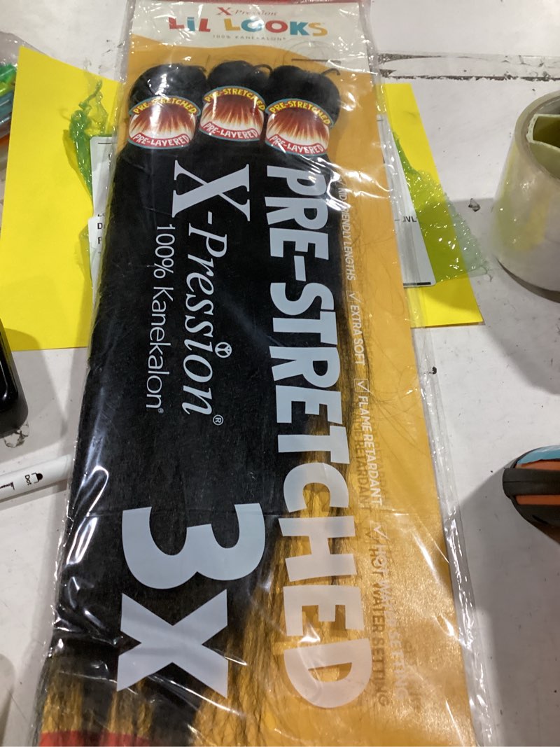 Condition photo showing Good Condition for outre x-pression lil looks synthetic braid - calming3x x-pression32" (pack of 4, color : 1b off black)